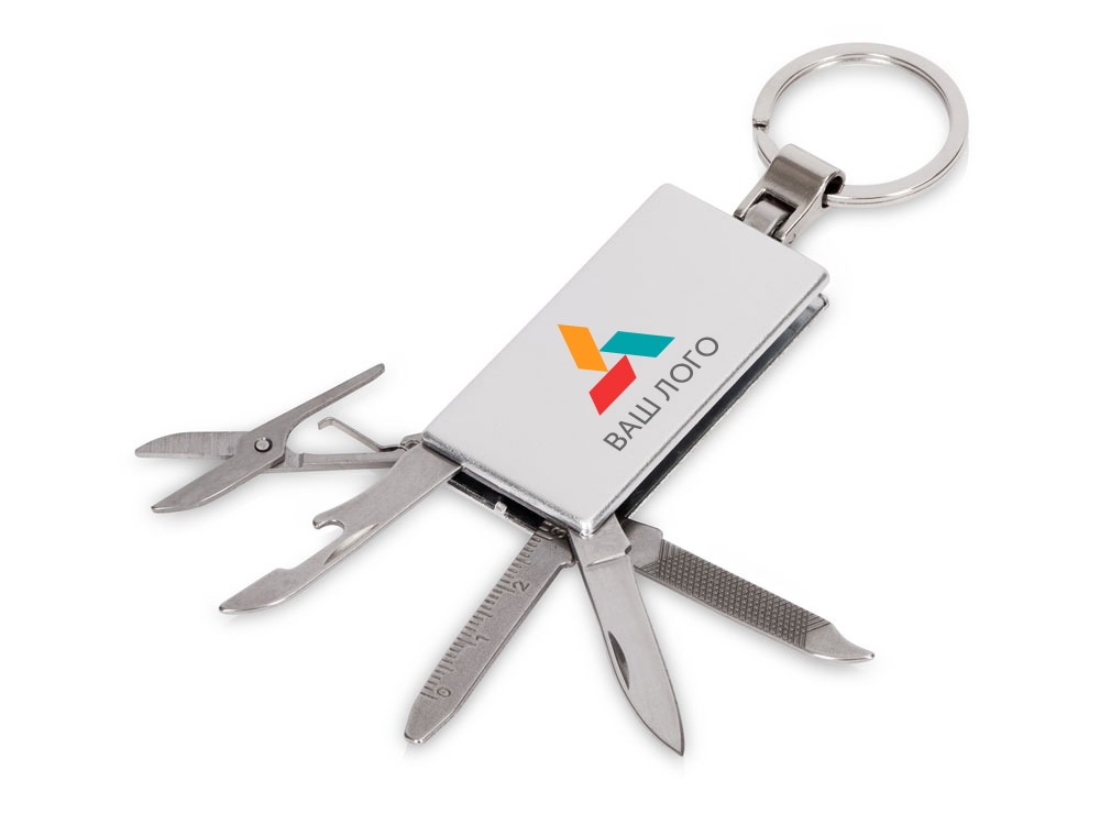 Мультитул-брелок 5-в-1 Badge, серебристый-2