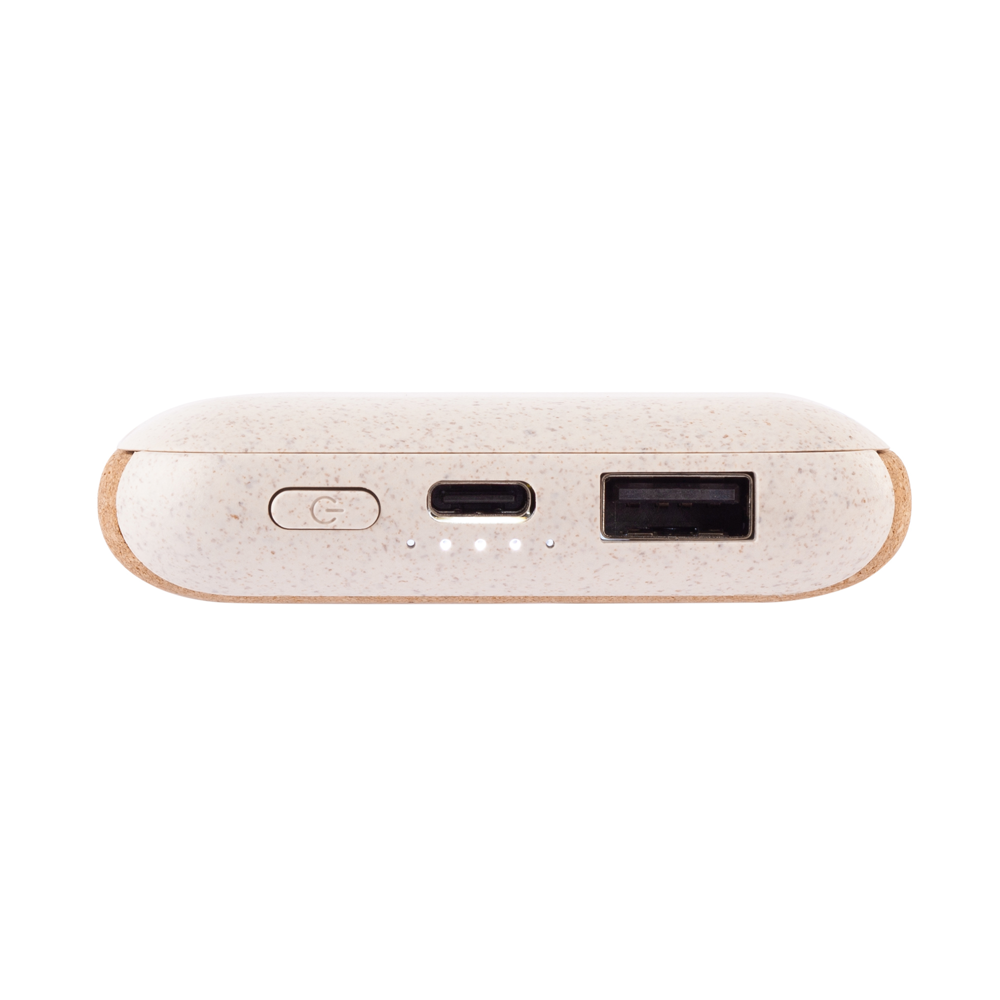 Беспроводное зарядное устройство "Cork Power" 10000 mAh, пластик/пшеничное волокно/пробка-3