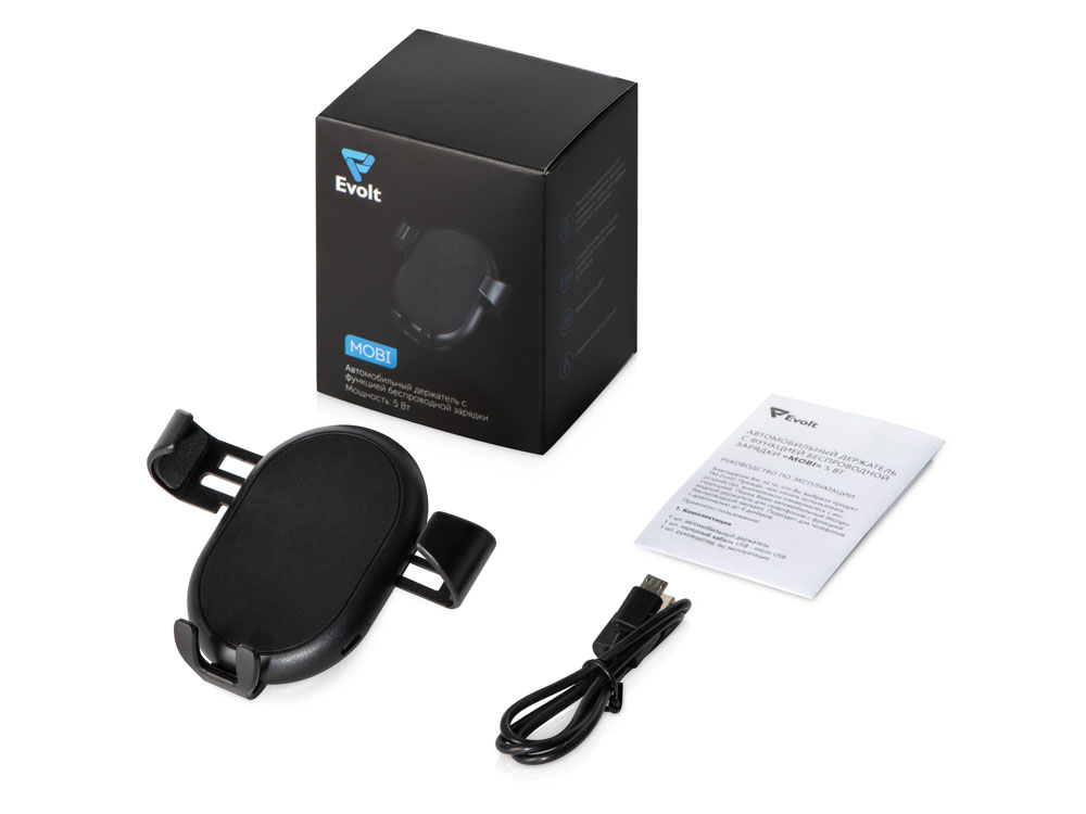 Автомобильное беспроводное зарядное устройство Mobi, 5 Вт, черный-6