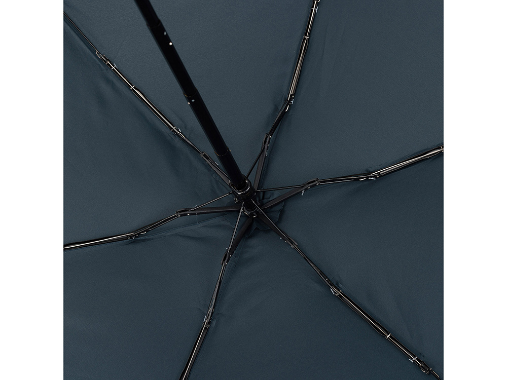 Зонт складной женский TORBER, механика, 5 сложений, синий, каркас алюминий, эпонж, пластиковая ручка, диаметр 91 см-3