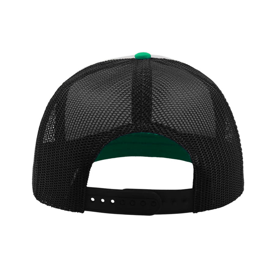 Бейсболка SNAP 90S, 5 клиньев, пластиковая застежка, белый, зеленый-3