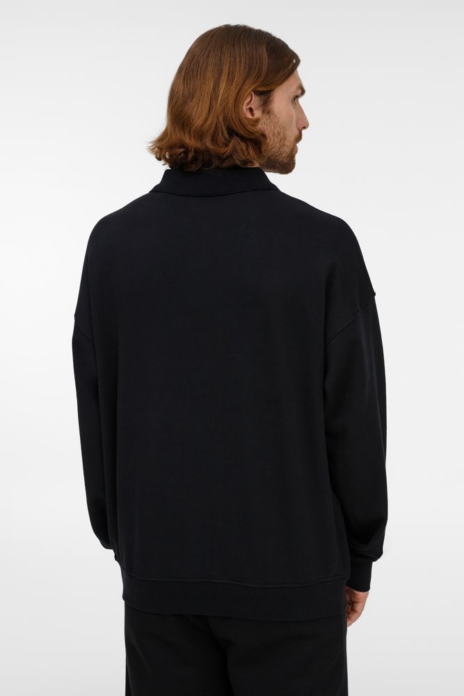 Свитшот оверсайз унисекс S6, черный-3