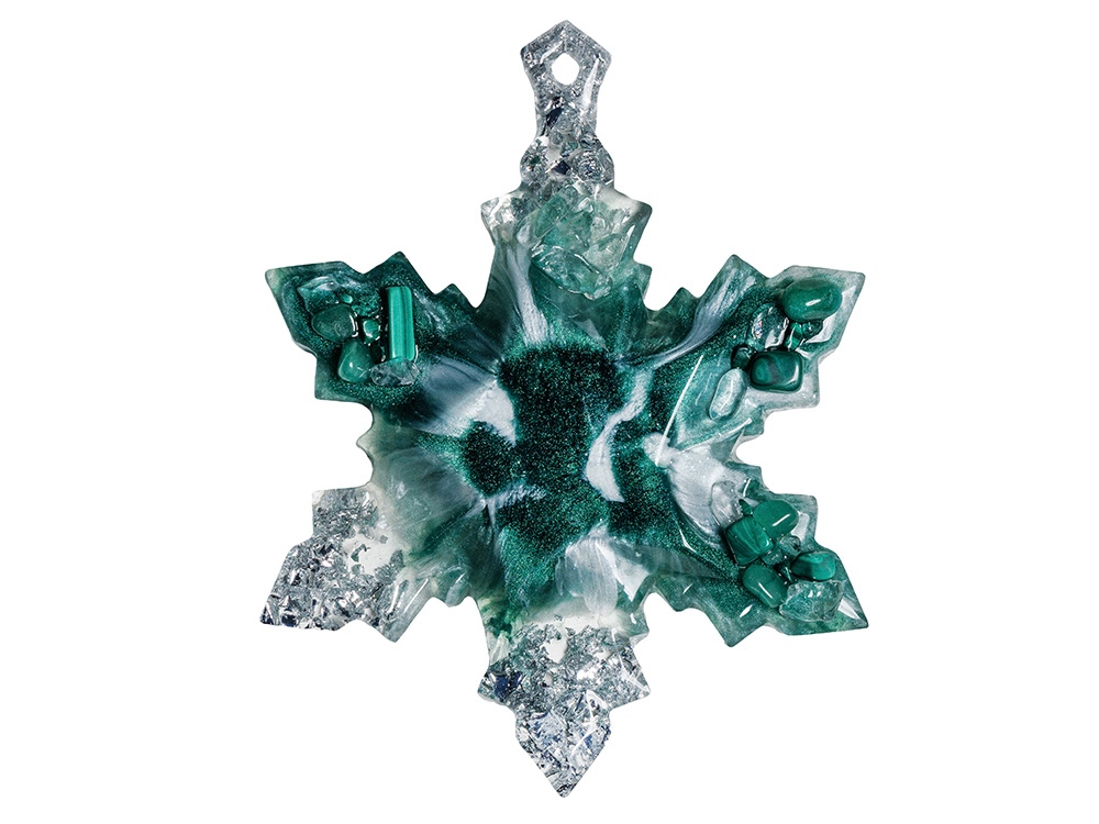 Елочные игрушки (Полумесяц+Снежинка) Авантюрин зеленый-3