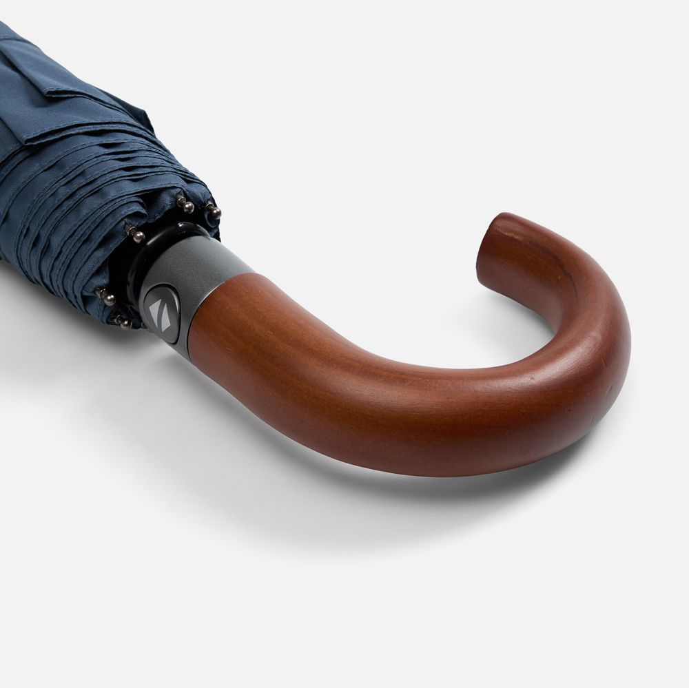 Зонт складной Classic, темно-синий с темной ручкой-2