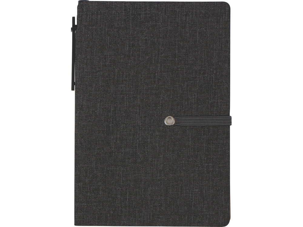 Блокнот А6 Write and stick с ручкой и набором стикеров, черный-5