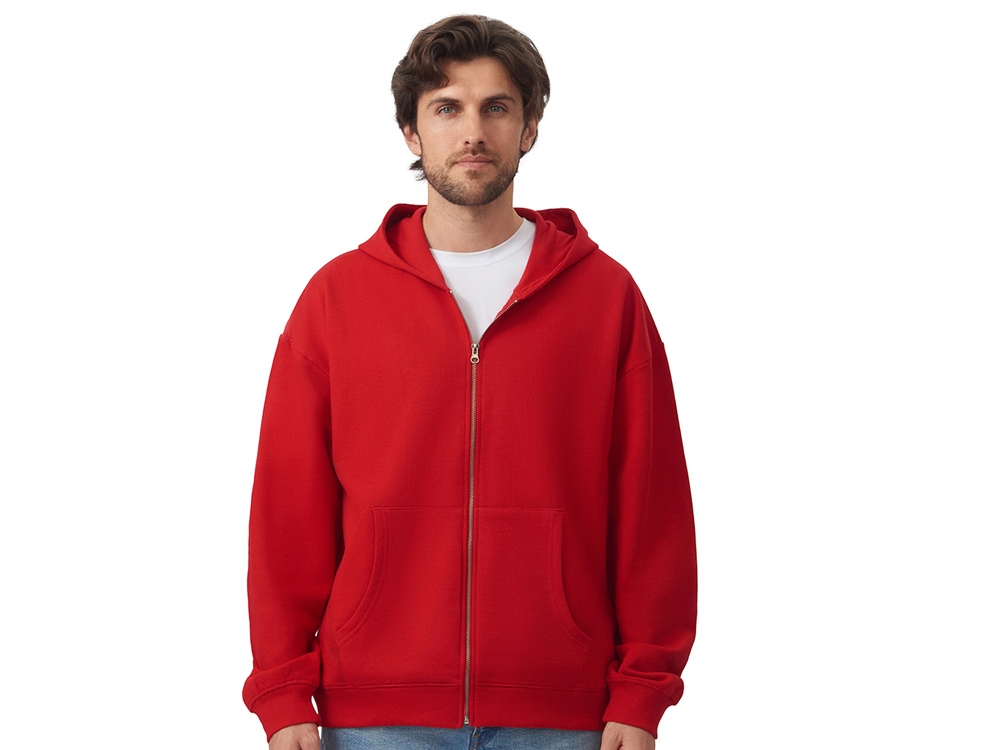 Толстовка оверсайз с капюшоном на молнии Monaco, красный-1