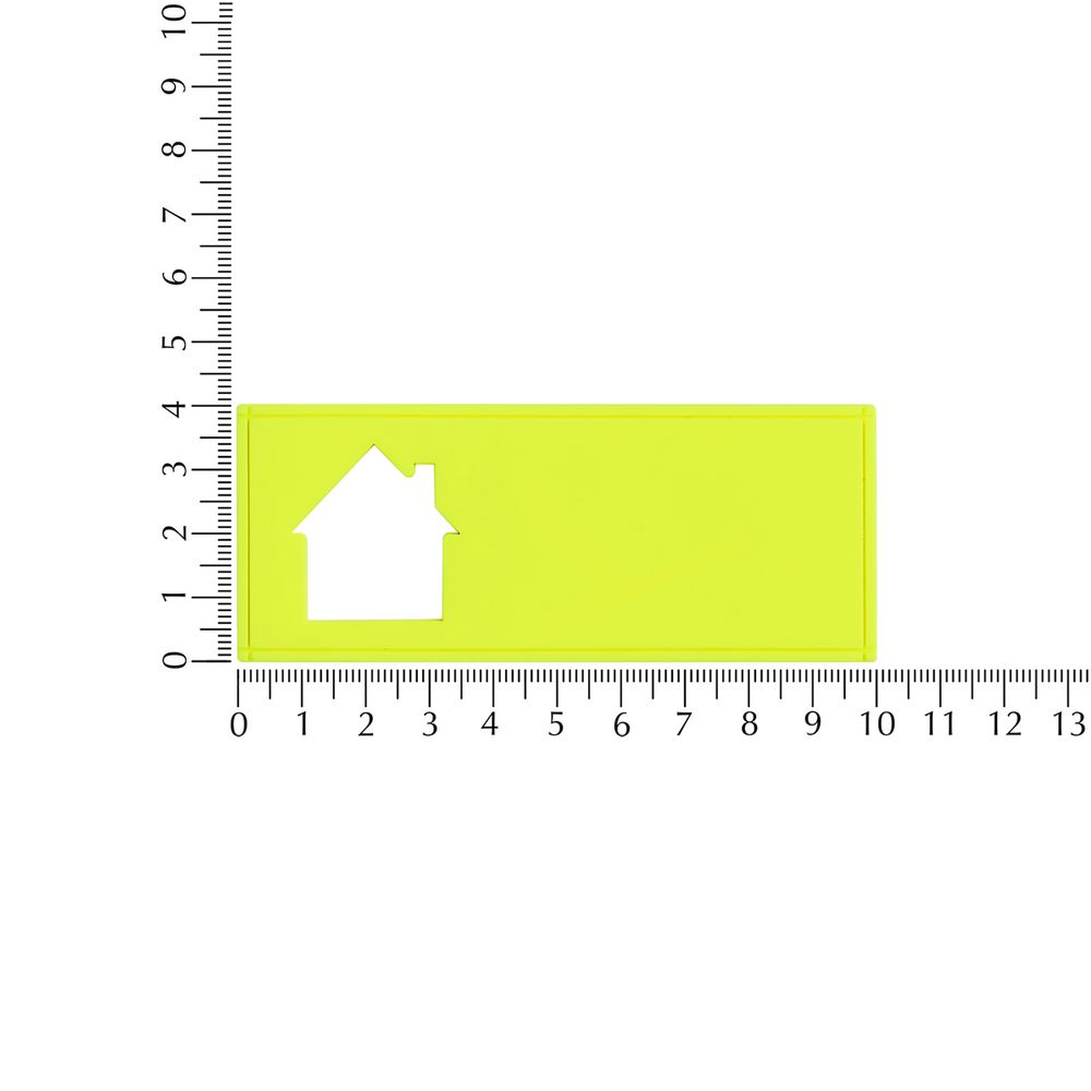 Лейбл из ПВХ с вырубкой «Дом», желтый неон-2