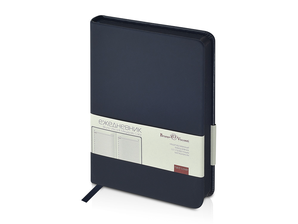 Ежедневник недатированный А6+ Megapolis Color, темно-синий navy-0