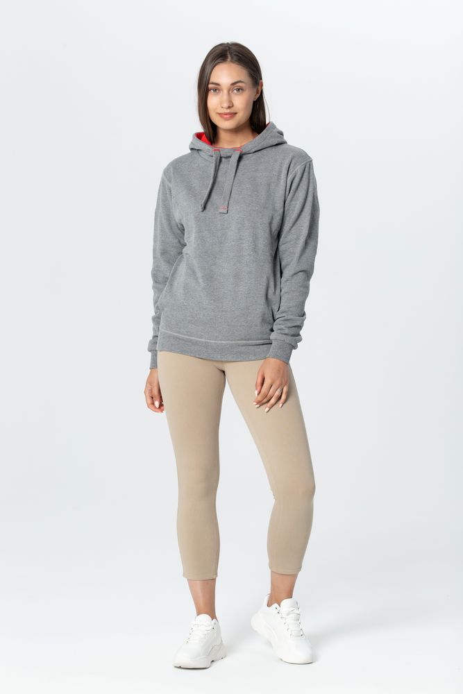 Двусторонняя толстовка Revers, серая с красным-4