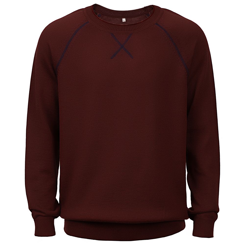 Джемпер Stitch с контрастной отделкой, бордовый с синим-0