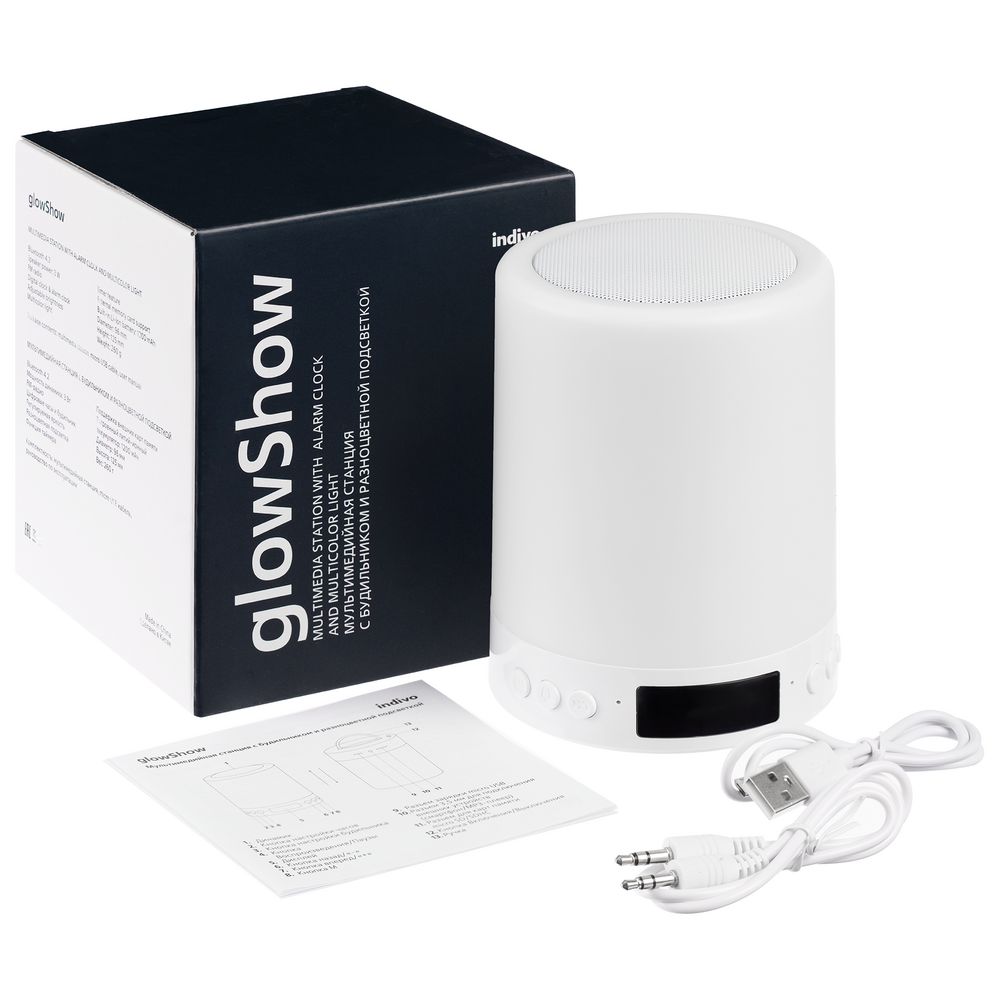 Мультимедийная станция с подсветкой glowShow, белая-6