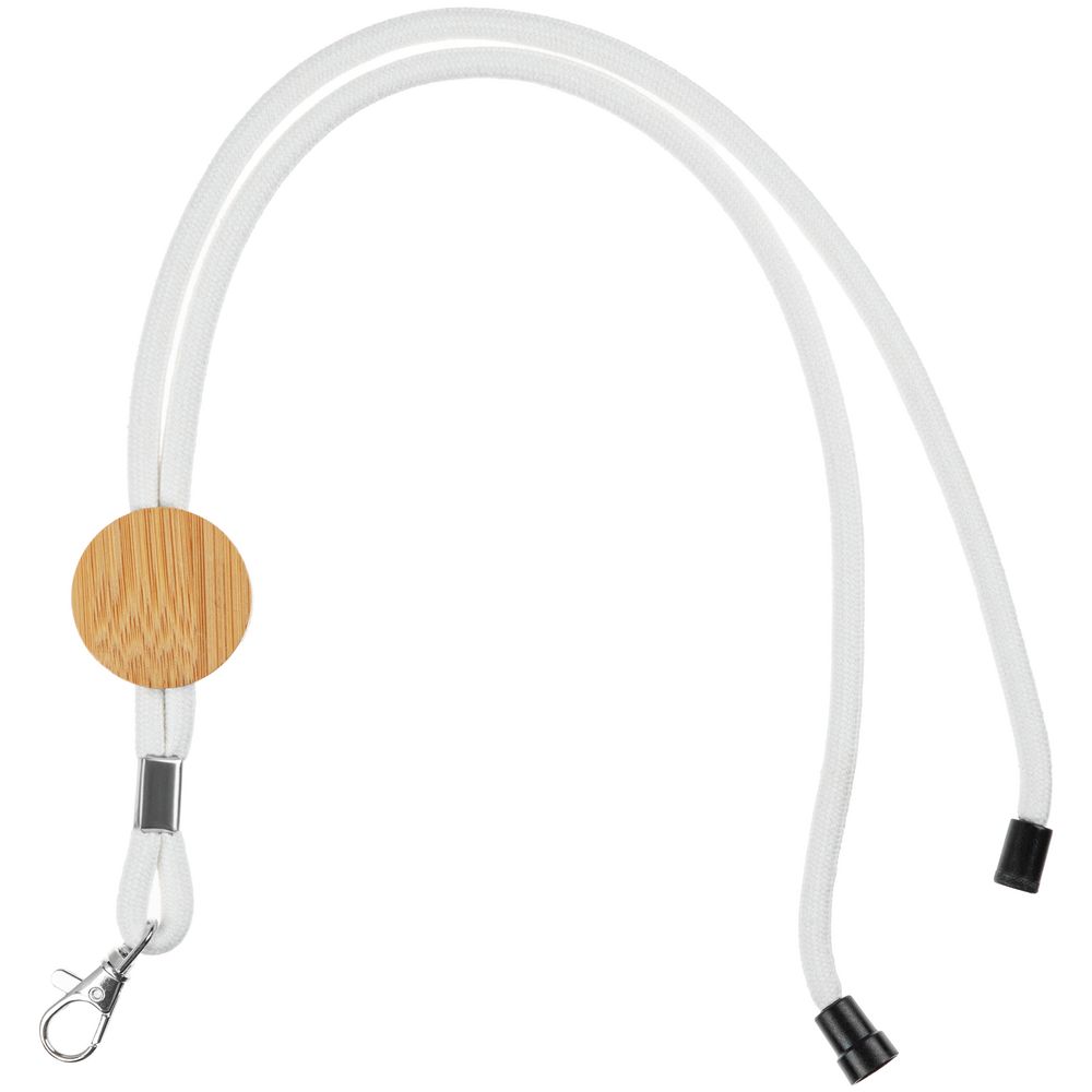 Шнурок для бейджа Tube Wood, белый-0
