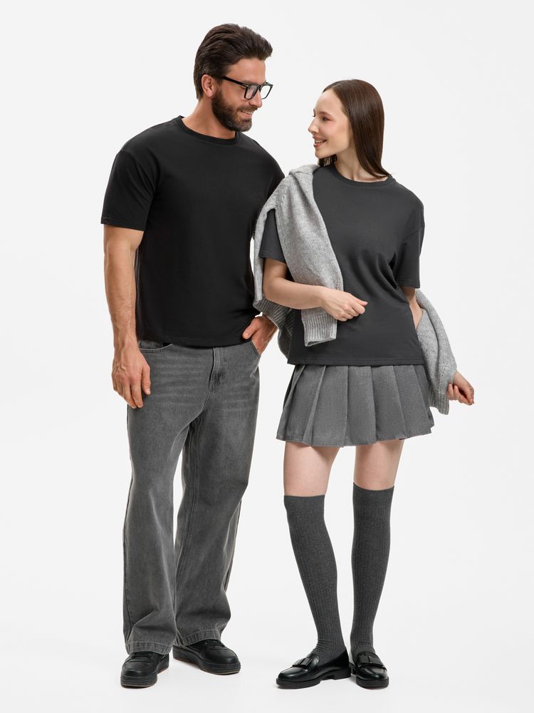 Футболка унисекс Durington, темно-серая (графит)-5