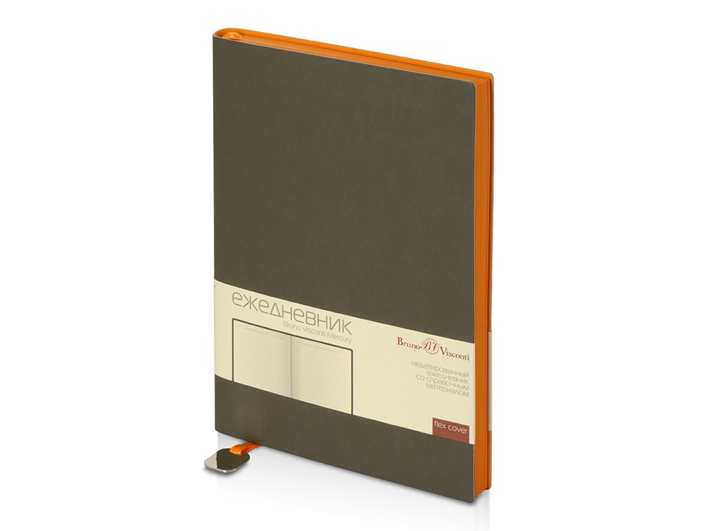 Ежедневник А5 недатированный Mercury, серый-0