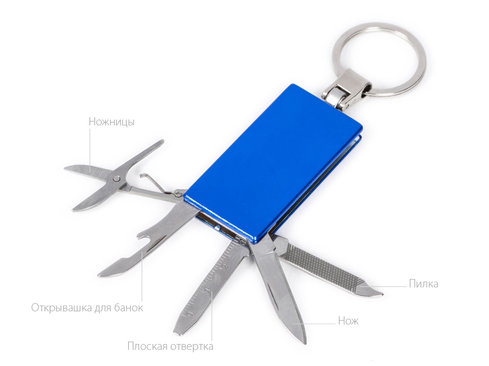 Мультитул-брелок 5-в-1 Badge, синий-1