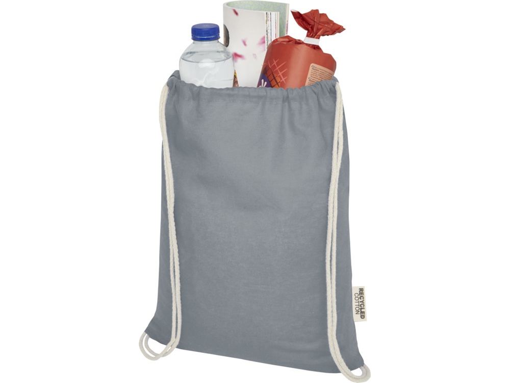 Oregon сумка-кисет из переработанного хлопка, сертифицированного согласно GRS, плотностью 140 г/м² - Серый-2