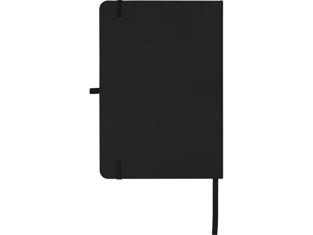 Teak блокнот А5 из переработан. материала в твердой обложке с линован. страницами - сплошной черный-2