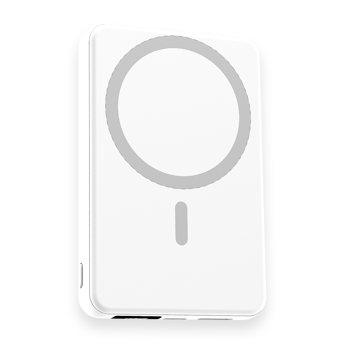 Магнитный внешний аккумулятор Quantum с беспроводной зарядкой (15W), Белый-1