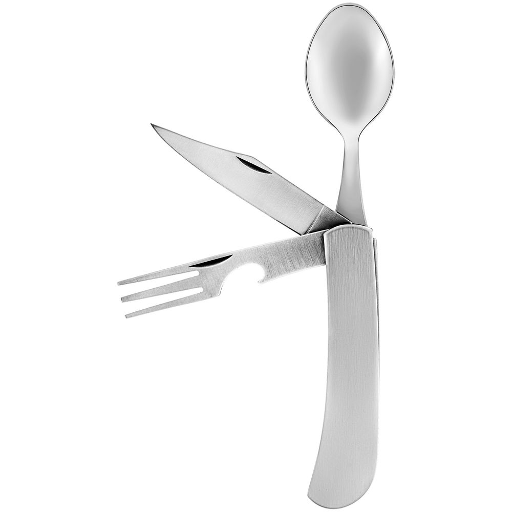 Походный складной столовый прибор Campsite Fold, стальной-3