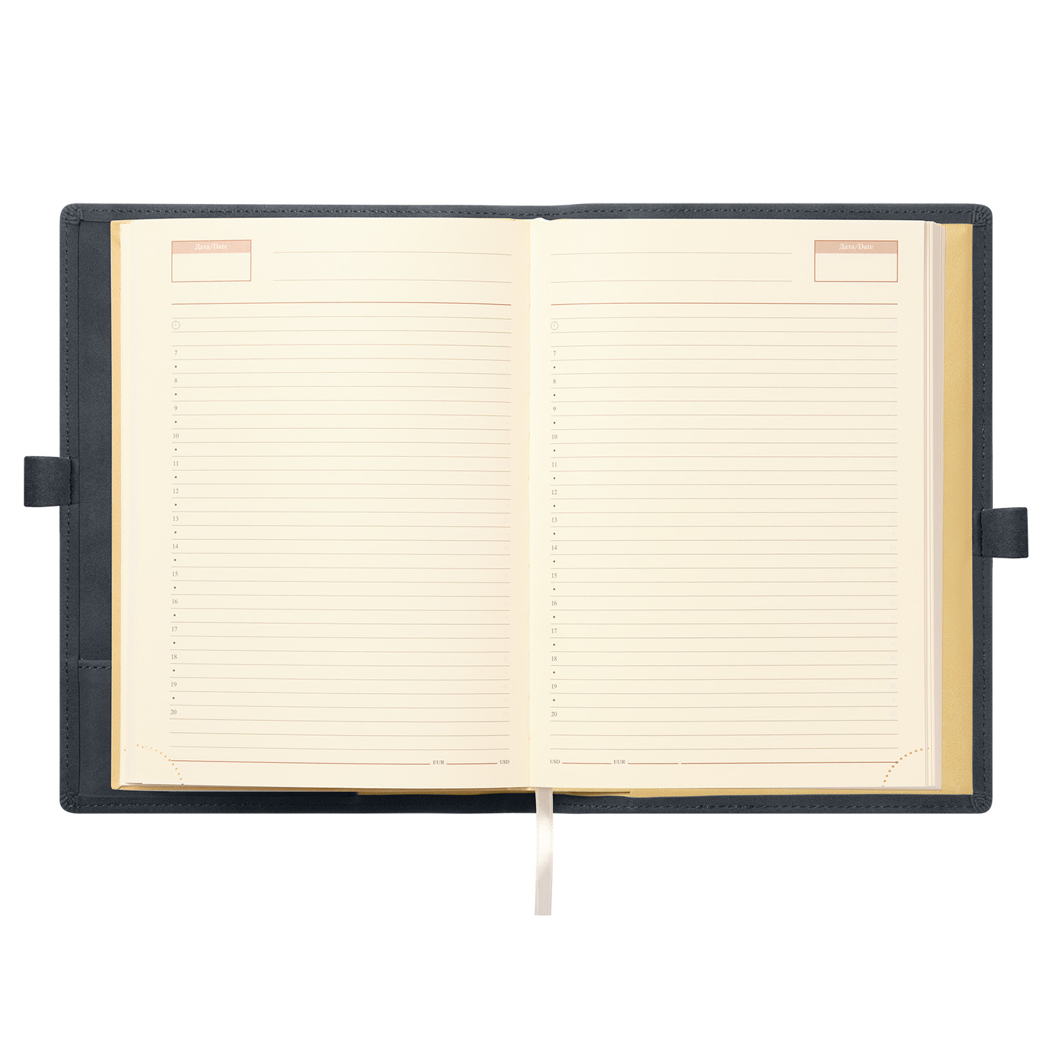 Ежедневник-портфолио Clip NEO недатированный в подарочной коробке, синий (в комплекте ручка Sonata BP серебро)-7