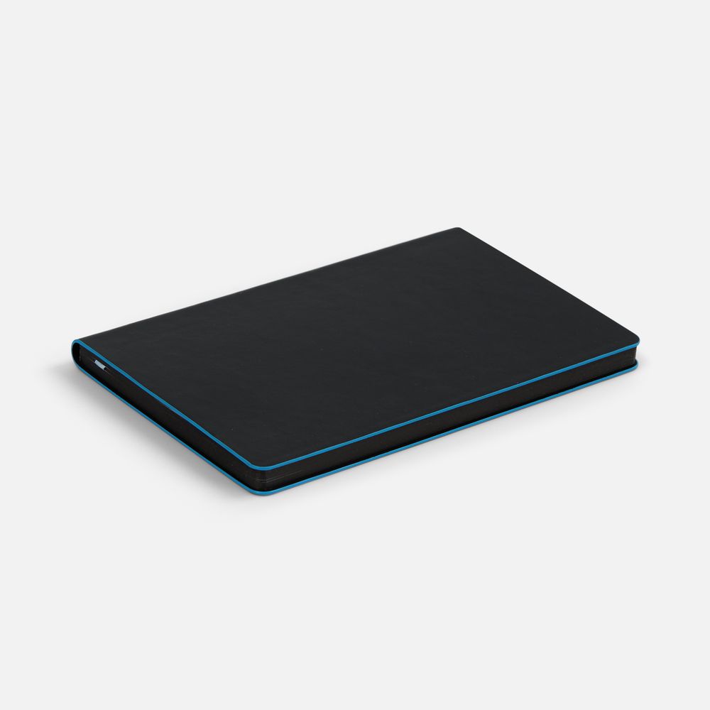 Ежедневник Trait, недатированный, черный с голубым-2