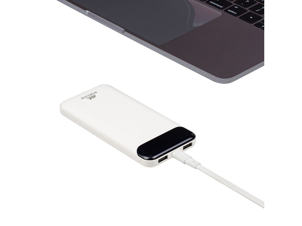 RIVACASE VA2240 (10000mAh) с дисплеем, белый, внешний аккумулятор 12/48-10