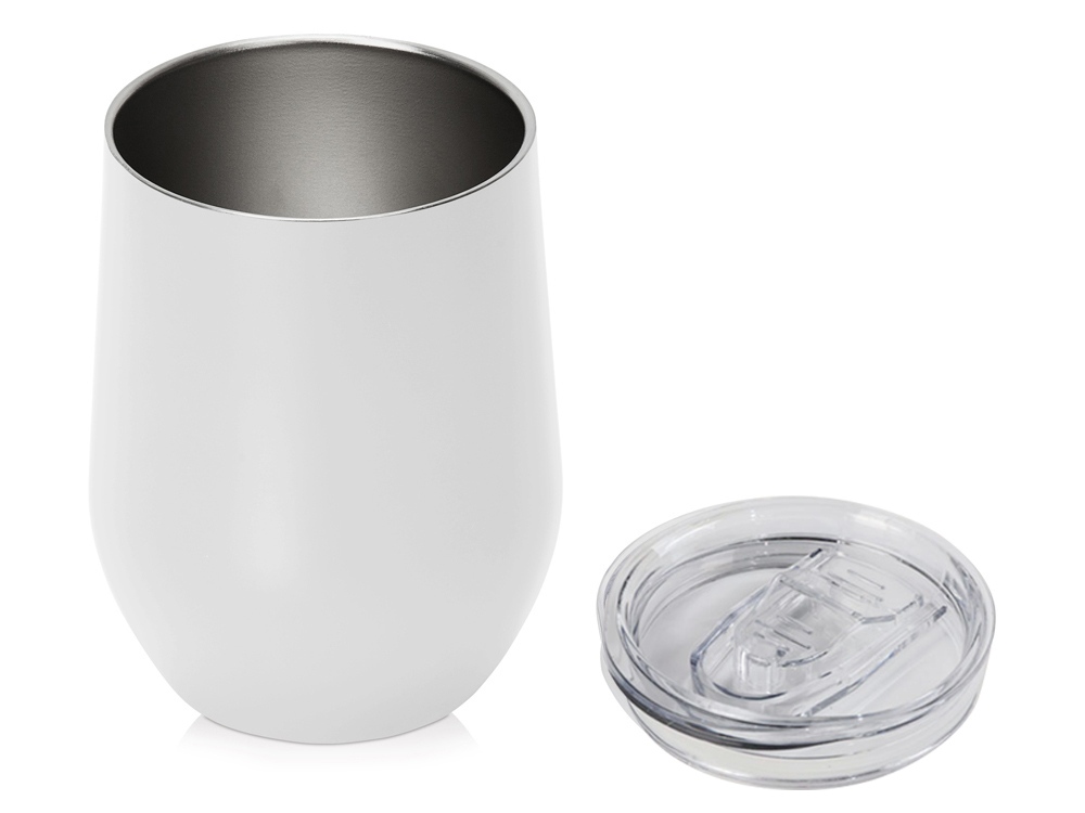 Вакуумная термокружка Sense, непротекаемая крышка, крафтовая упаковка, белый-1