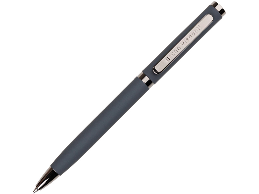 Ручка Firenze шариковая автоматическая софт-тач, серая-0