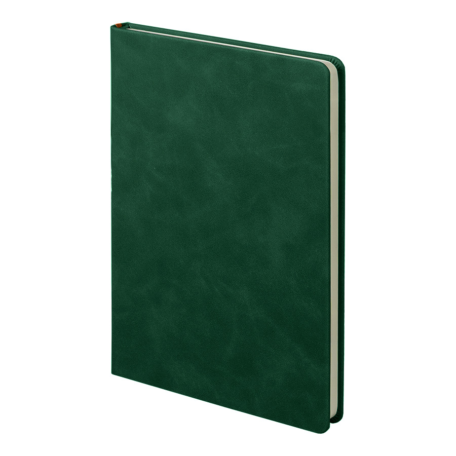 Ежедневник недатированный Muse, зеленый, А5, с декоративной коричневой полосой, блок в линейку, зеленый-0