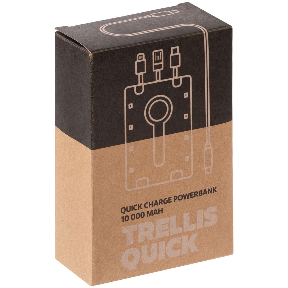Аккумулятор с быстрой зарядкой Trellis Quick 10000 мАч, белый-4