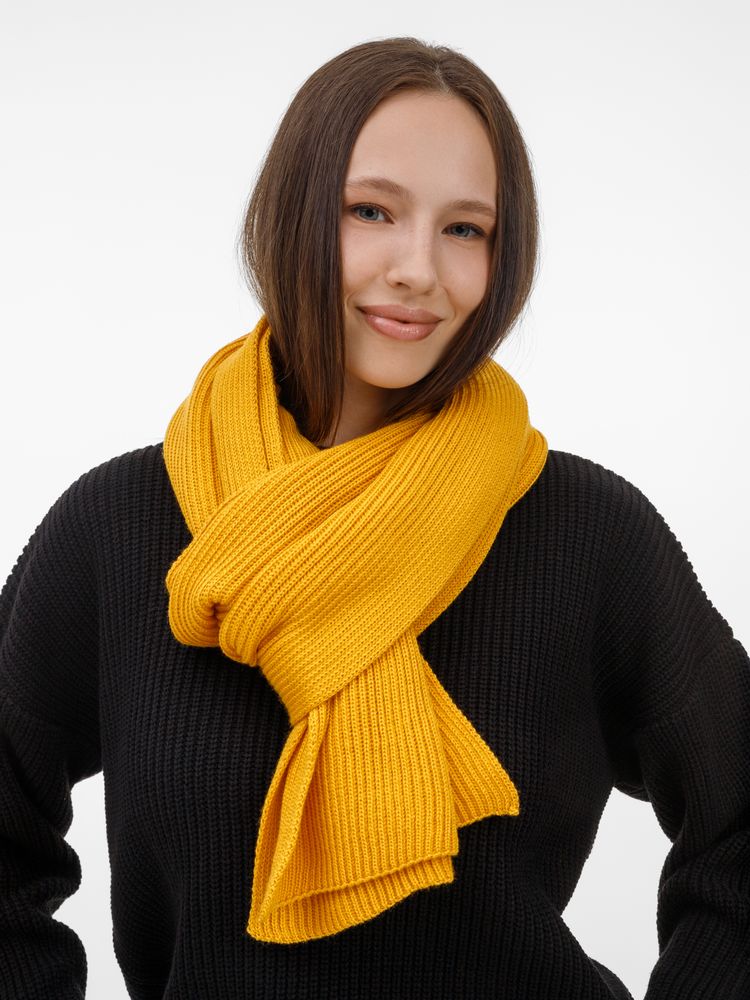 Шарф Nobilis Mono, желтый (медовый)-5