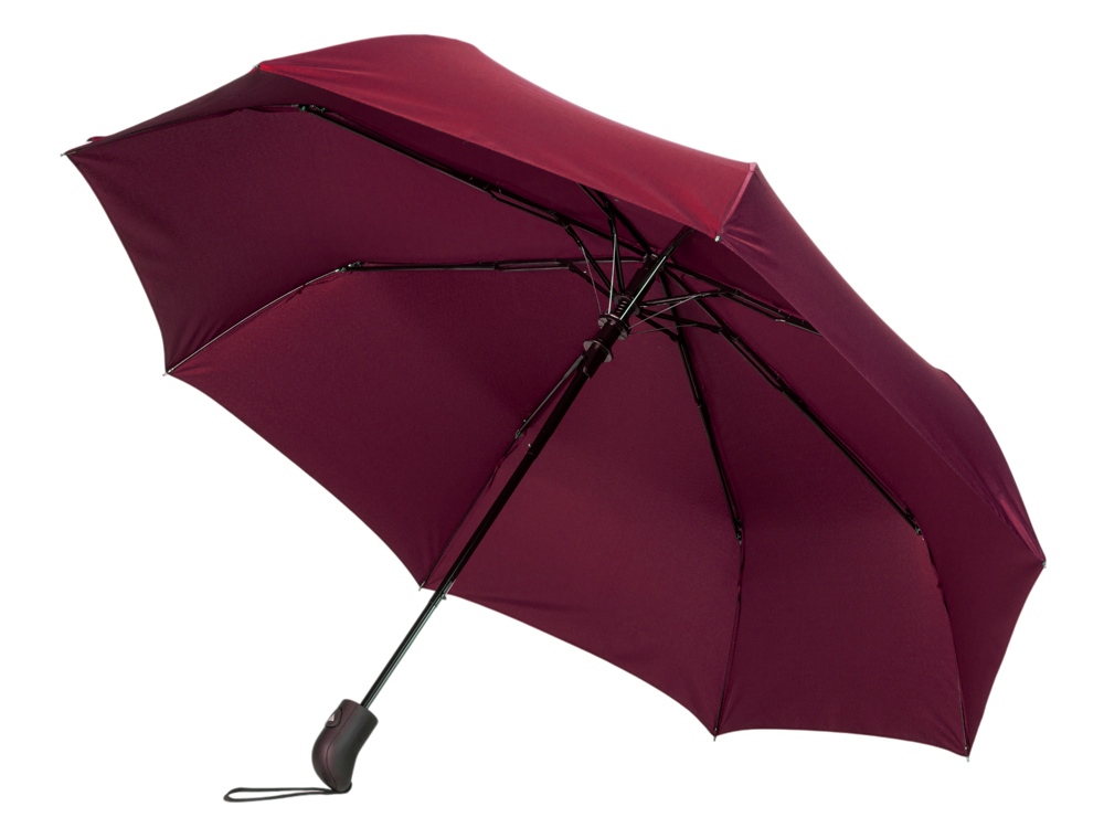 Зонт-полуавтомат Roof с куполом из переработанного пластика, бургунди 7421C-1