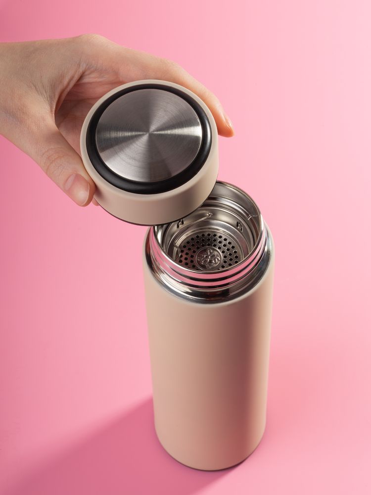 Термос с ситечком Percola, бежевый-5