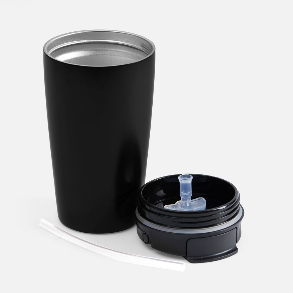 Термостакан с двумя поильниками Duetta, черный-3