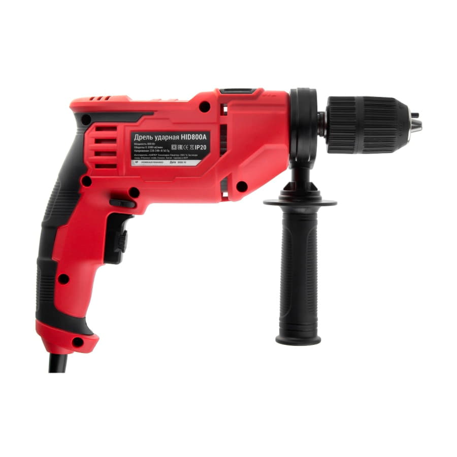 Дрель ударная HIPER HID800A, в коробке, 800Вт, красный-2