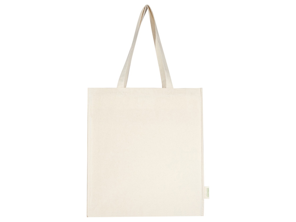 Orissa эко-сумка из органического материала GOTS с полной ластовицей, 180 г/м², 14 л - Натуральный-1