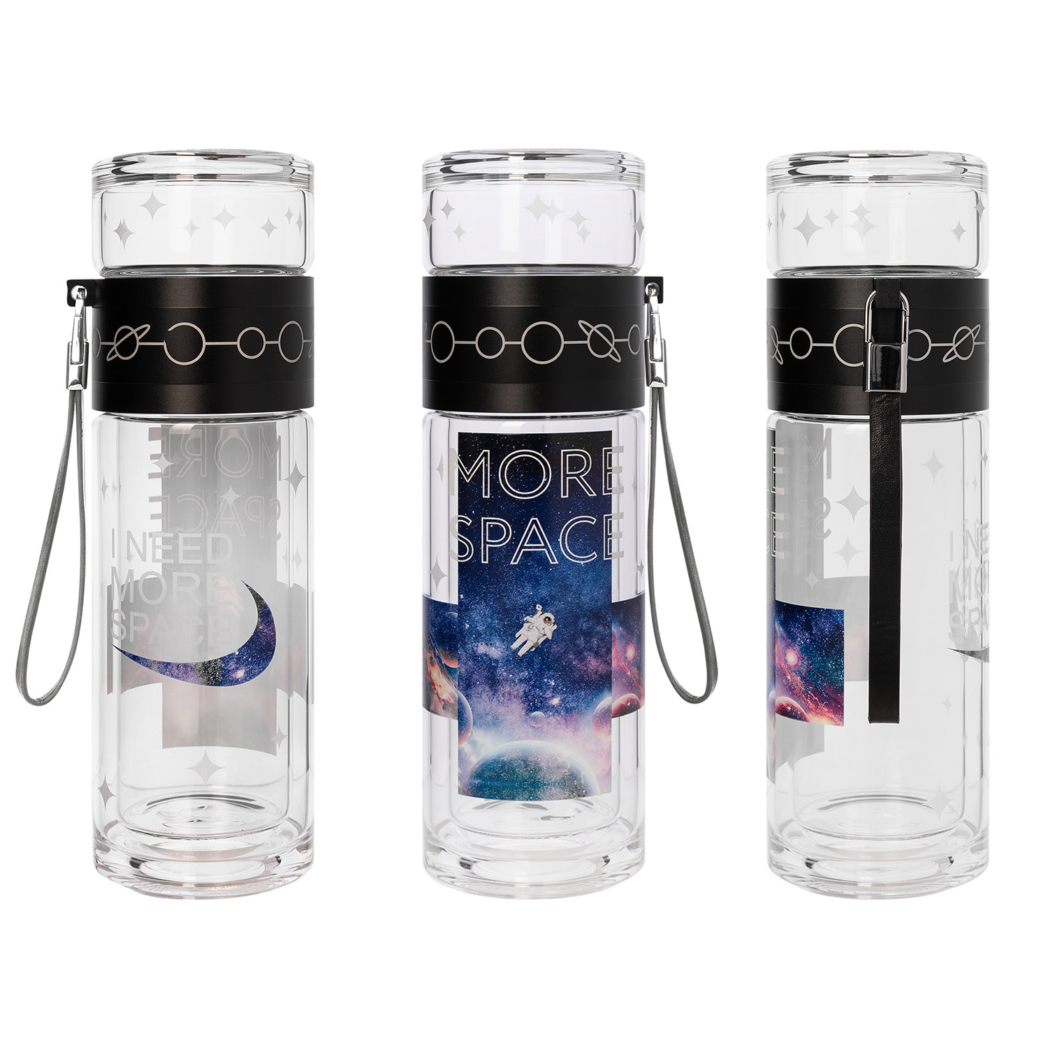 Бутылка стеклянная с двойными стенками Терсо (Terso), черная-10