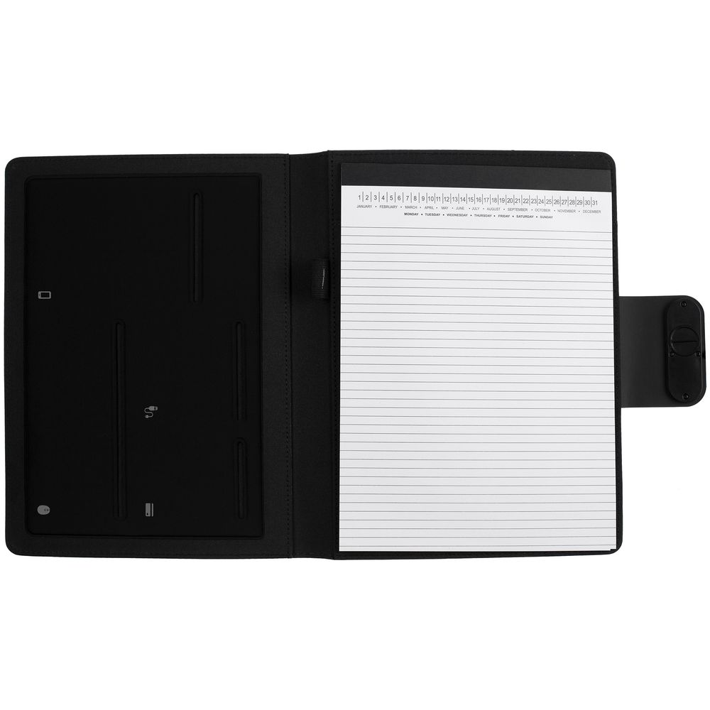 Папка с блокнотом Midstream, черная-3