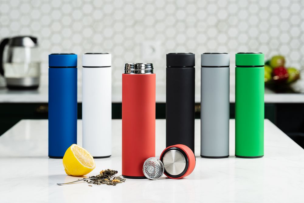 Термос с ситечком Percola, красный-3