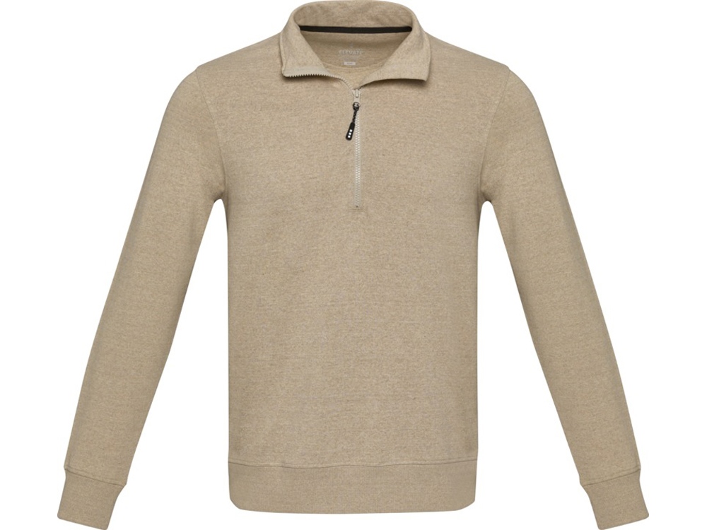 Tin унисекс-свитер с молнией на четверть из переработанных материалов Aware™ - Oatmeal-1