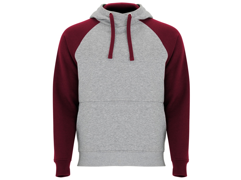 Толстовка с капюшоном Badet мужской, серый меланж/гранатовый-0