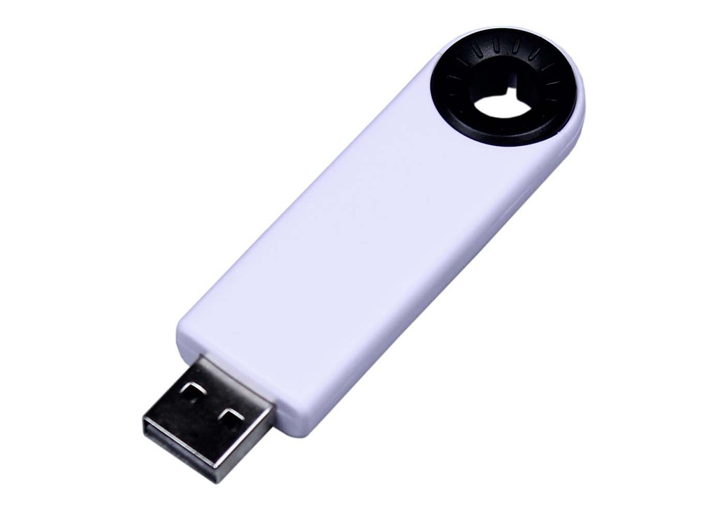 USB-флешка промо на 32 Гб прямоугольной формы, выдвижной механизм, черный-0