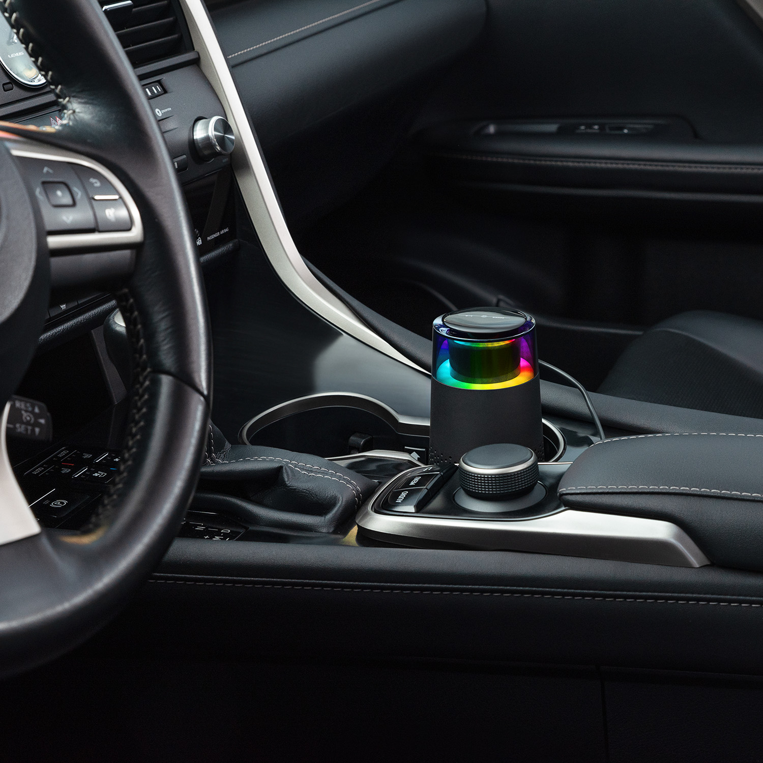 Очиститель воздуха с подсветкой Пьюр (Pure), черный-5