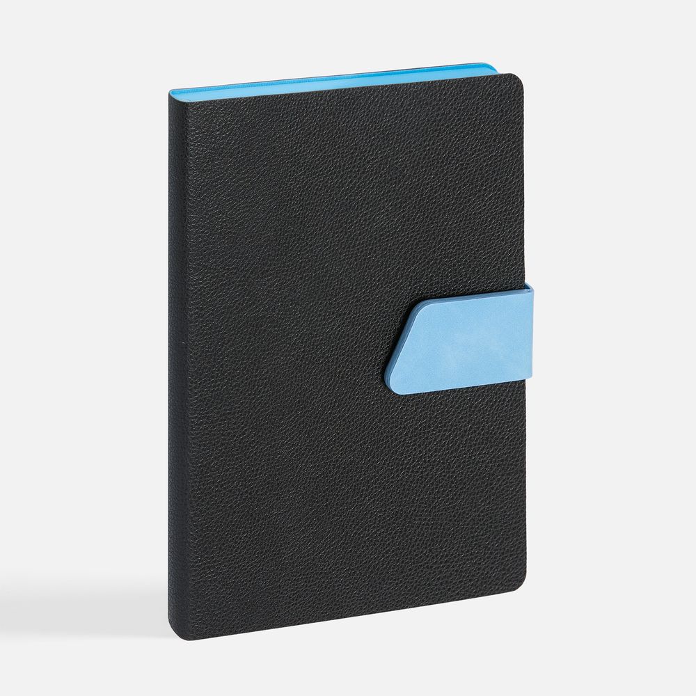 Ежедневник Boom, недатированный, черный с голубым-0