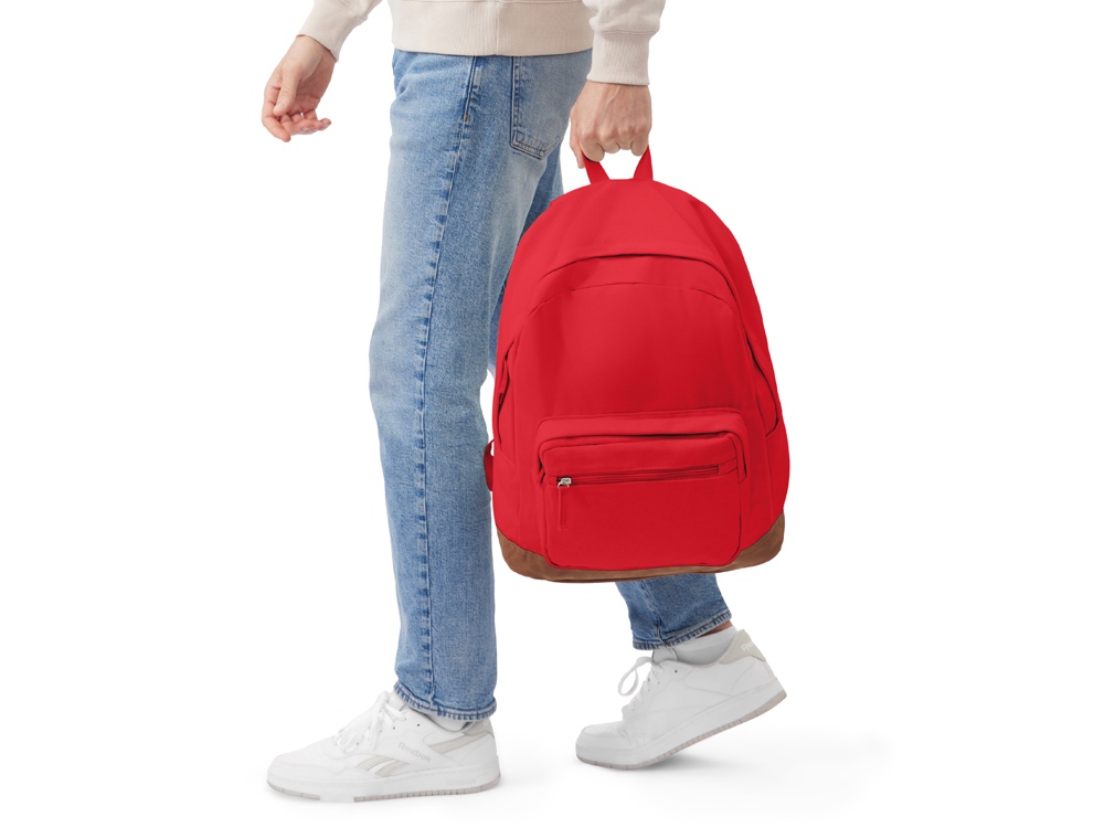 Рюкзак Shammy с эко-замшей для ноутбука 15, красный-11