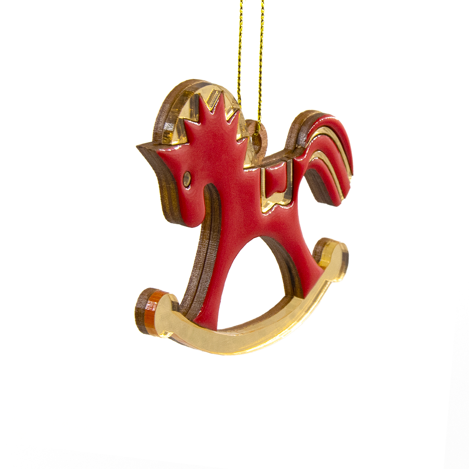Ёлочная игрушка Лошадка (красный)-2