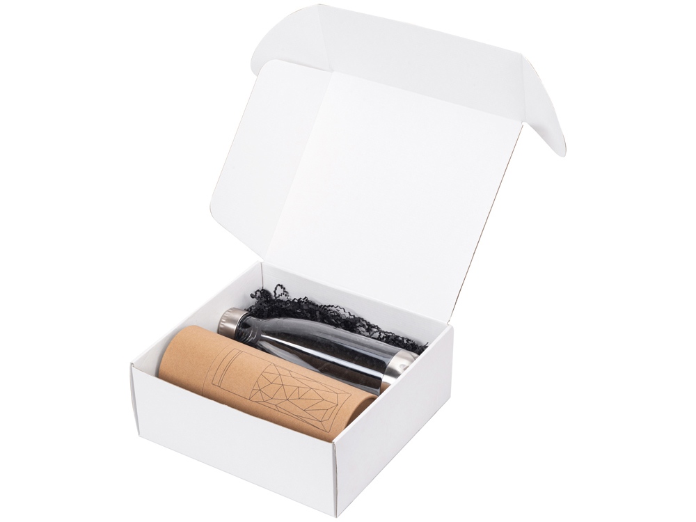 Подарочный набор с термокружкой и бутылкой Water cross, серебристый-1