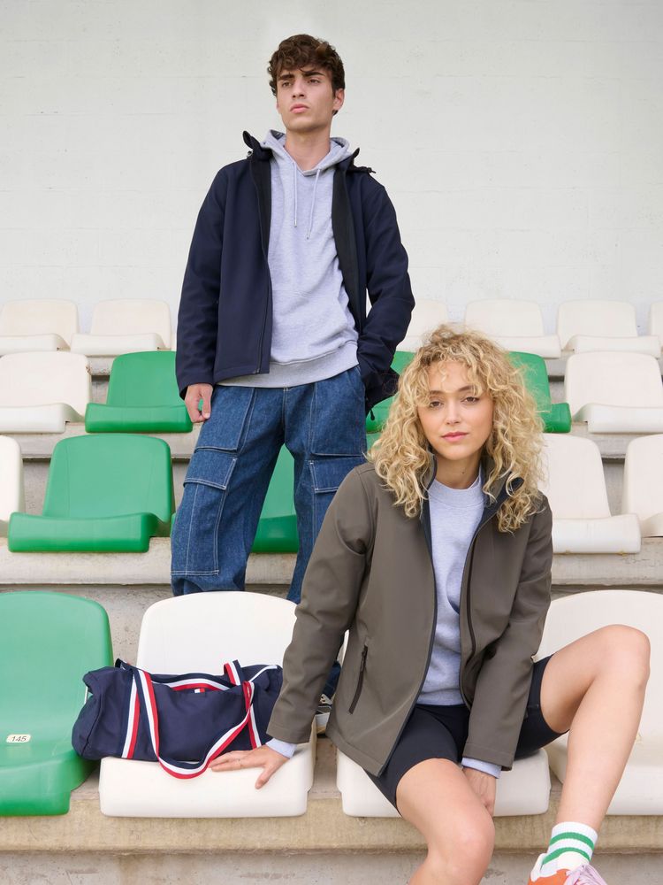 Куртка софтшелл с капюшоном мужская Race Men, черная-4