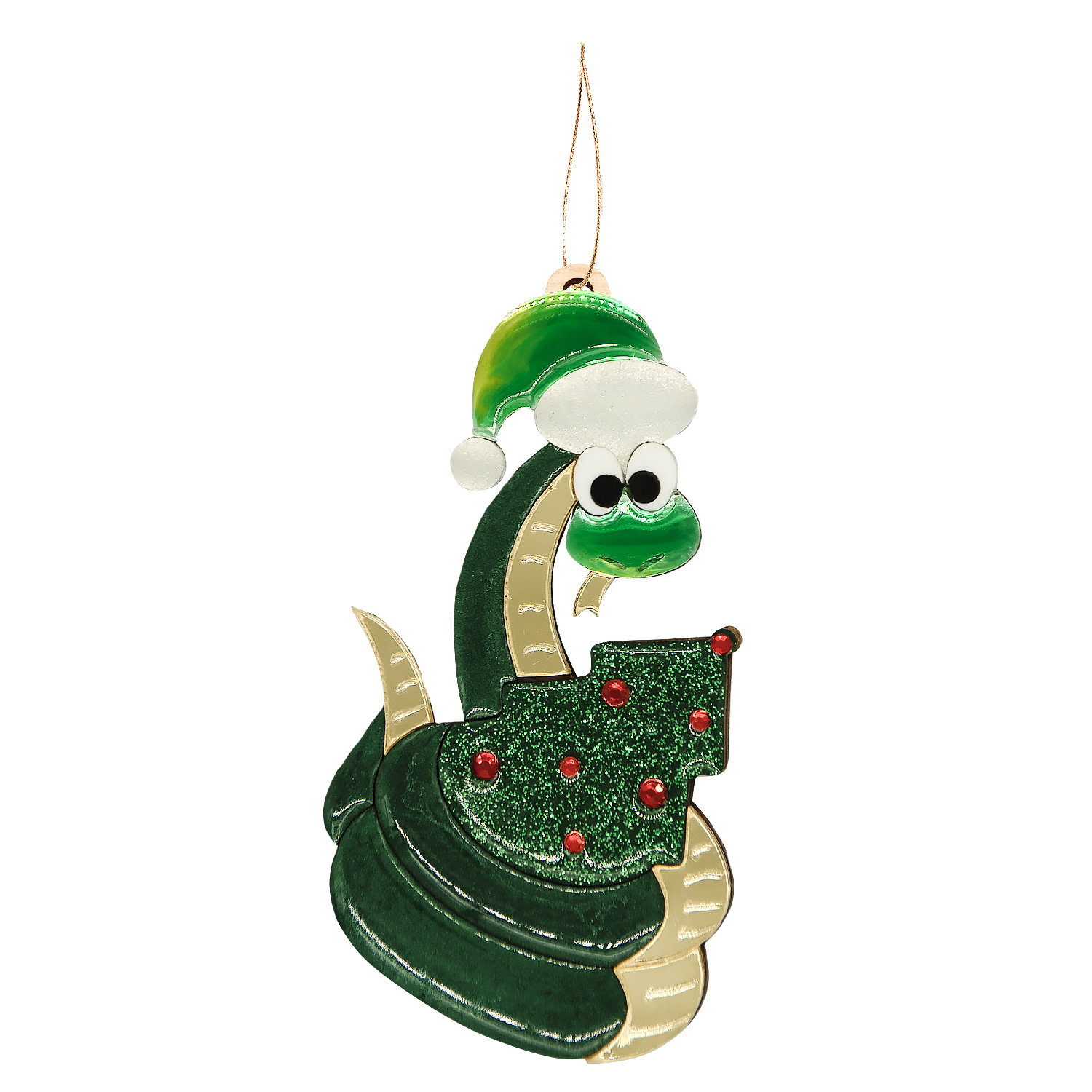 Ёлочная Игрушка Змея (зеленый)-0