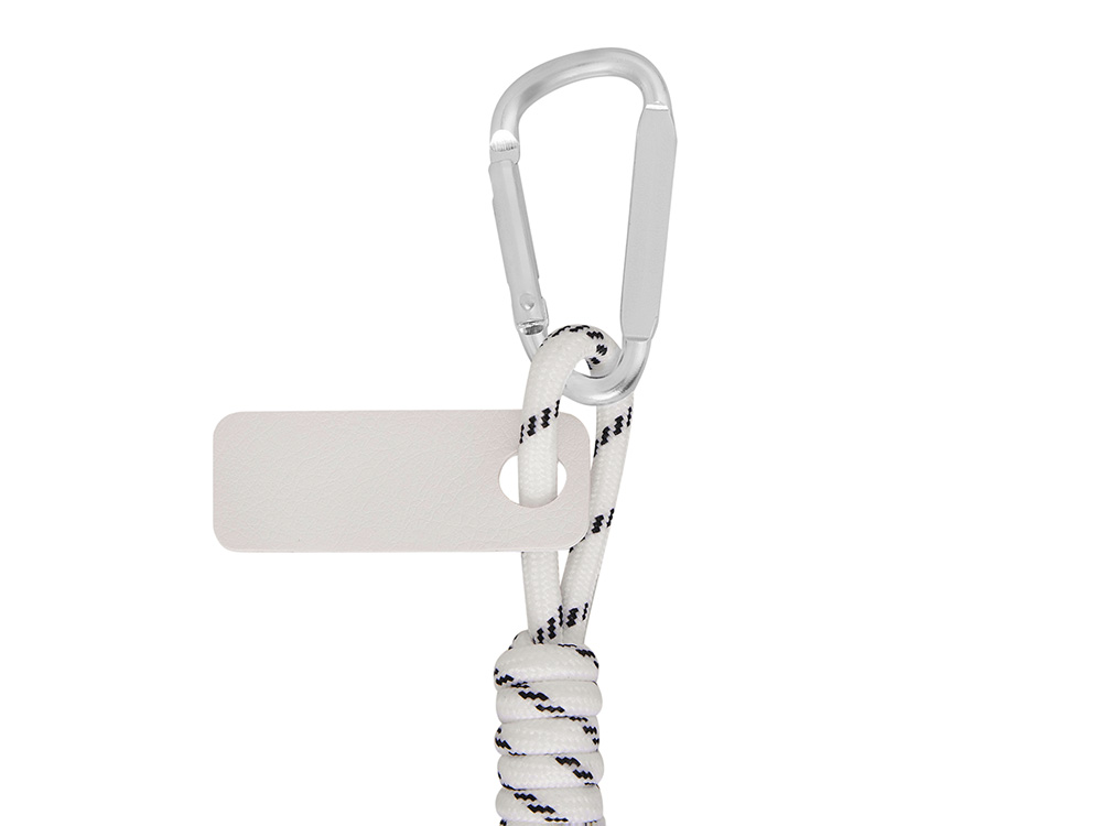 Брелок-веревочка на карабине Trinket, черно-белый-2